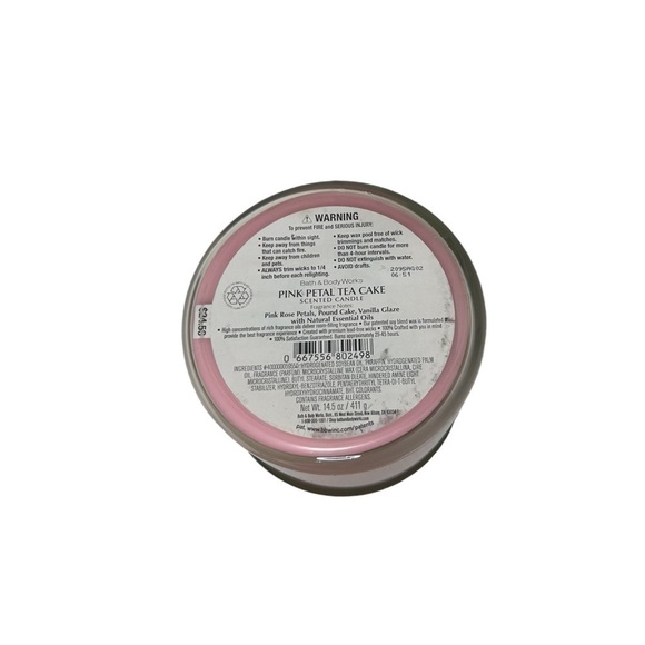 Bath Body Works Candle PINK PETAL TEA CAKE 3-Wick 14.5 oz Large Candle NEW - Picture 5 of 6
